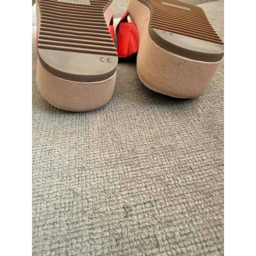 Vionic Hayden Cherry Red Leather Orthotic Platform Slide Sandal 6W - Picture 9 of 12